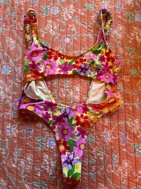 TWIIN floral one piece swimsuit!